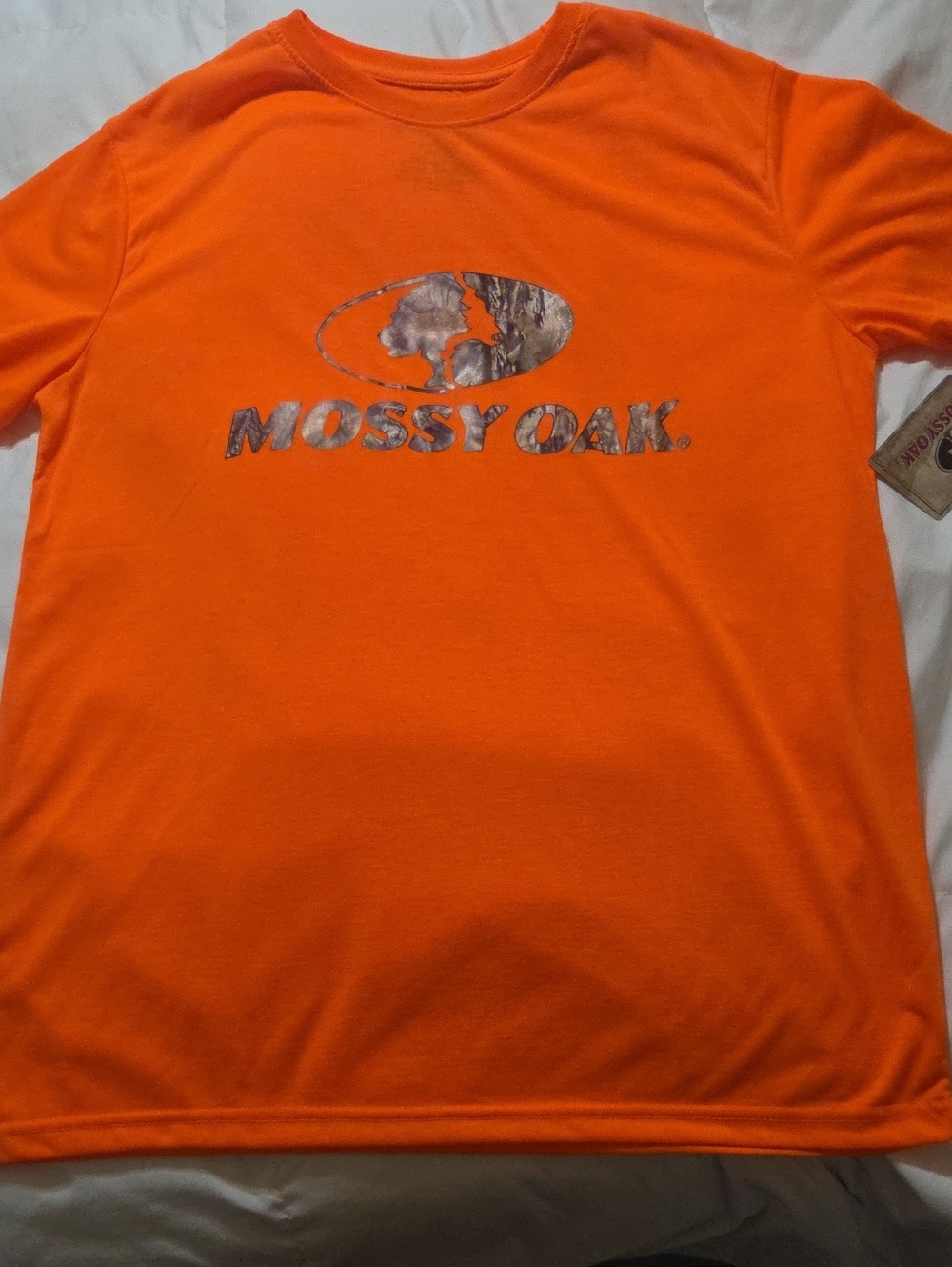 Mossy Oak Men’s Blaze Orange Camo Logo Short-Sleeve Tee